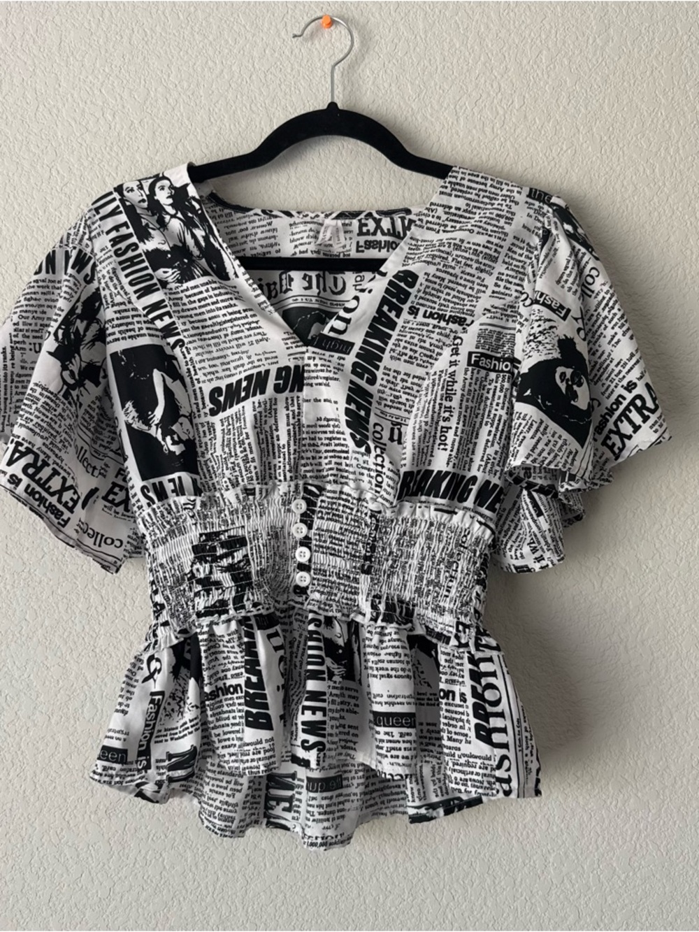 Live 4 Truth Black & White Newspaper Print Top